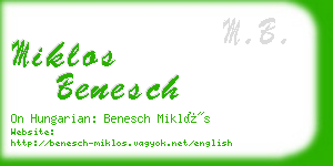 miklos benesch business card